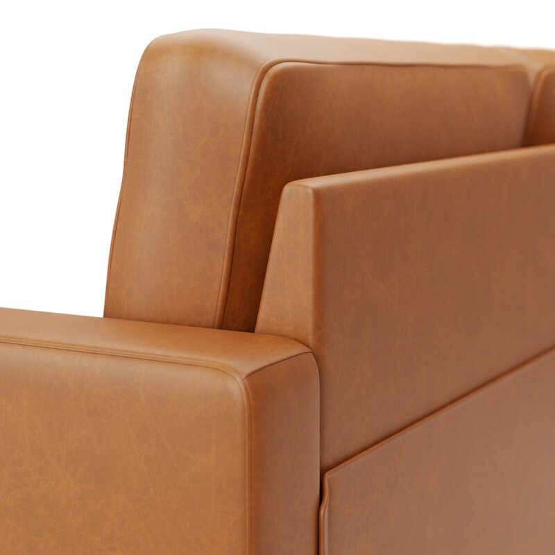 Milton 76” Vegan Leather Square Arm Sofa