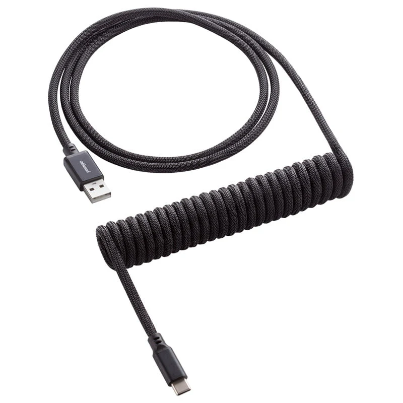 CableMod Classic Spiral-Tastaturkabel USB-C auf USB Typ A. Mitternachtsschwarz – 150 cm