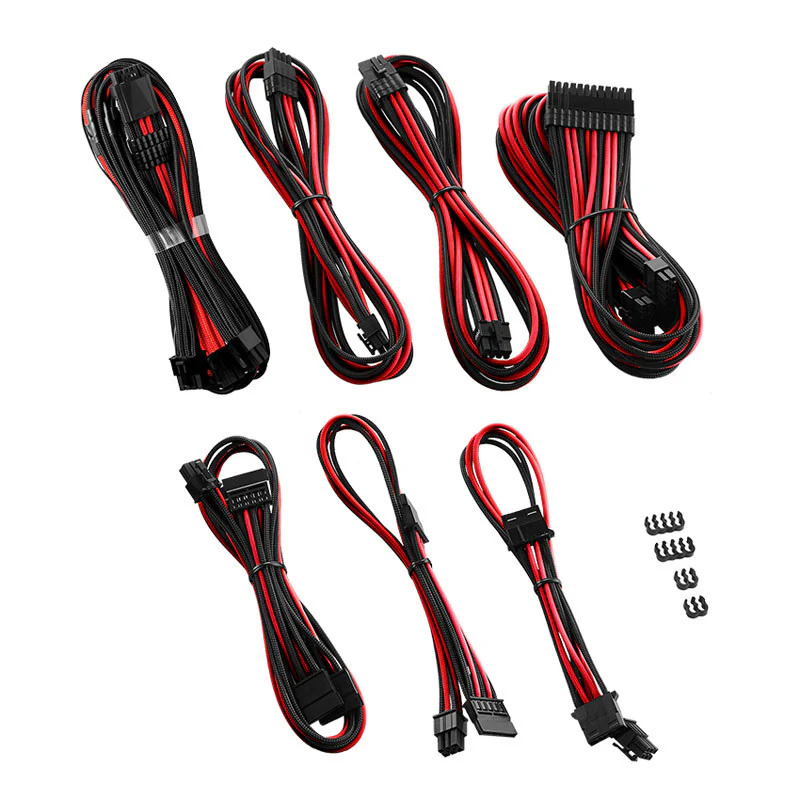 CableMod C-Series Pro ModMesh 12VHPWR Kabelset für Corsair RM. RMi. RMx (Black Label) – schwarz/rot