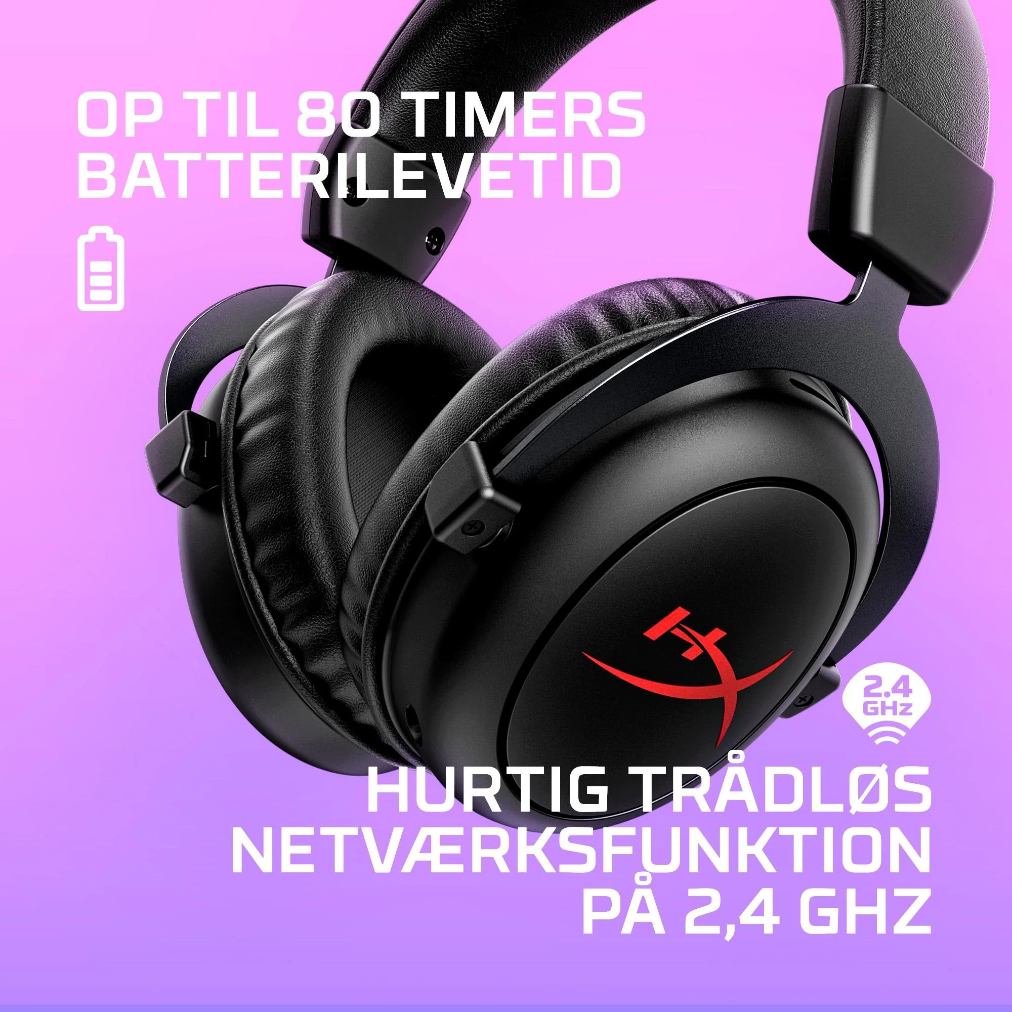 HyperX Cloud II Trådløs Headset Sort
