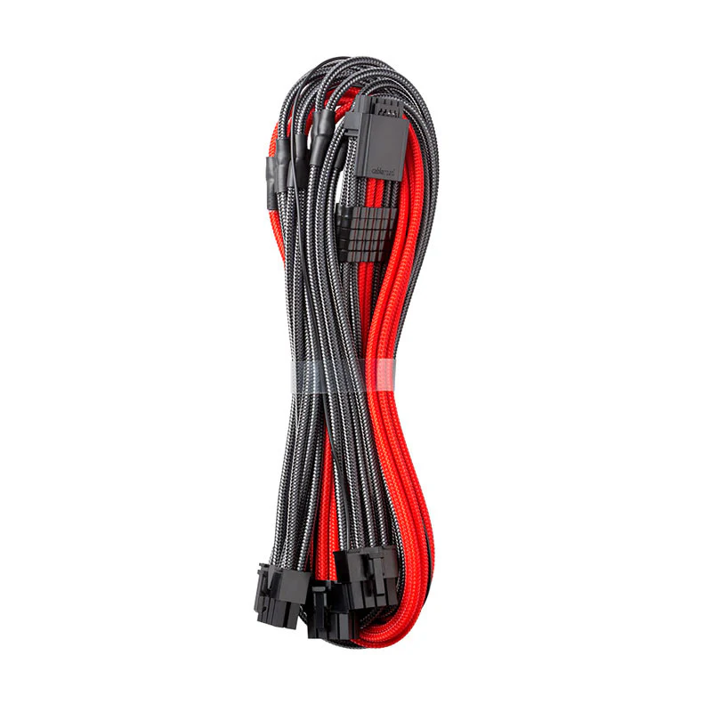 CableMod RT-Series Pro ModMesh 12VHPWR auf 3x PCI-e Kabel für ASUS/Seasonic – 60 cm. Carbon/Rot