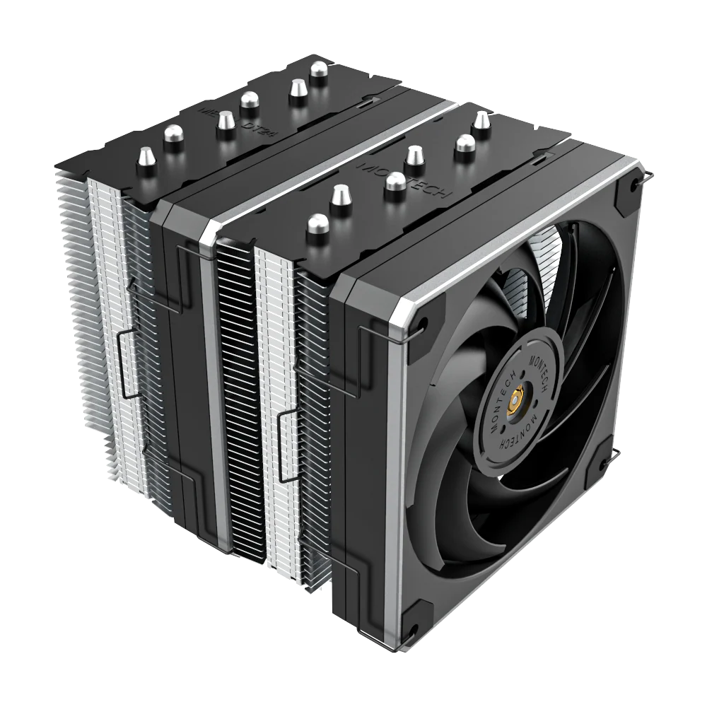 Montech Metal DT24 Base – CPU-Kühler. 2x 120-mm-PWM-Lüfter. LGA1700 + AM5-Unterstützung. 270 W TDP