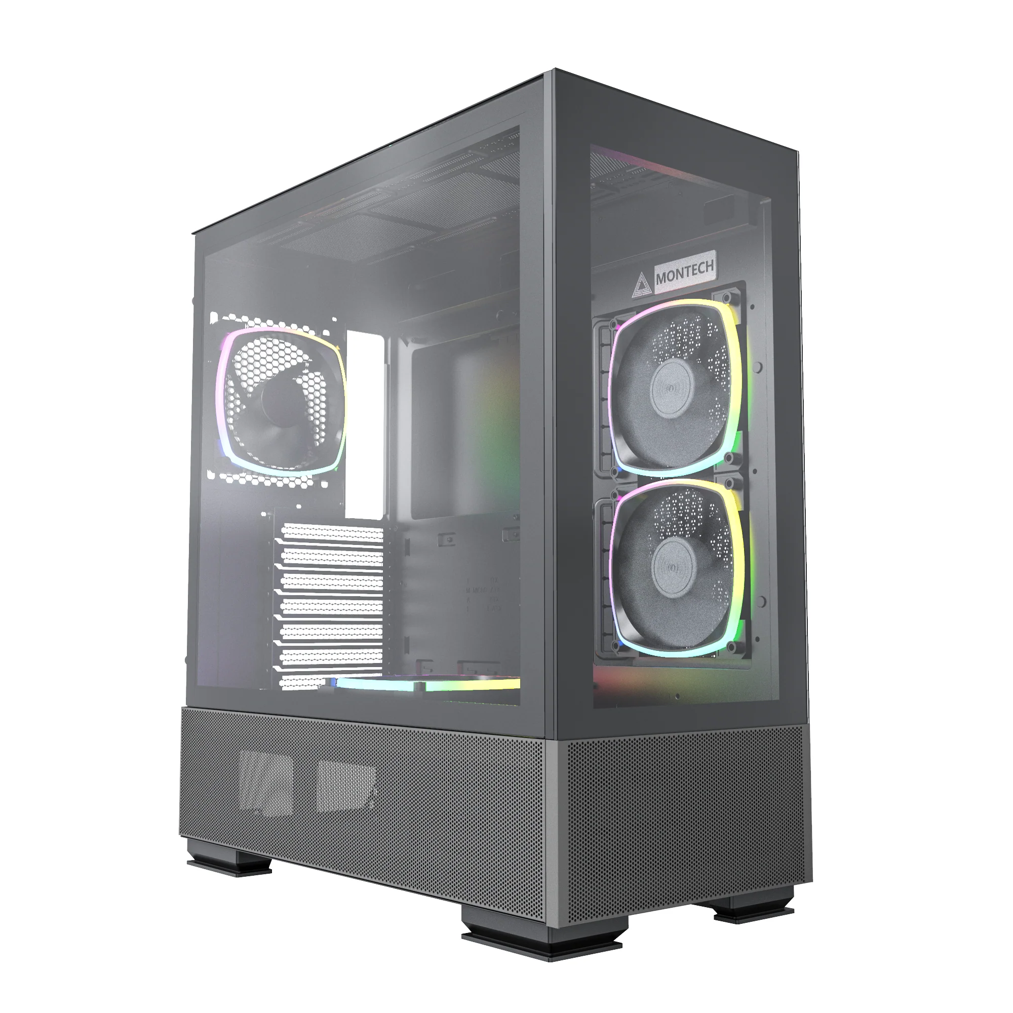 Montech Sky Two Black – Midi-Tower. E-ATX. 4x ARGB-PWM-Lüfter