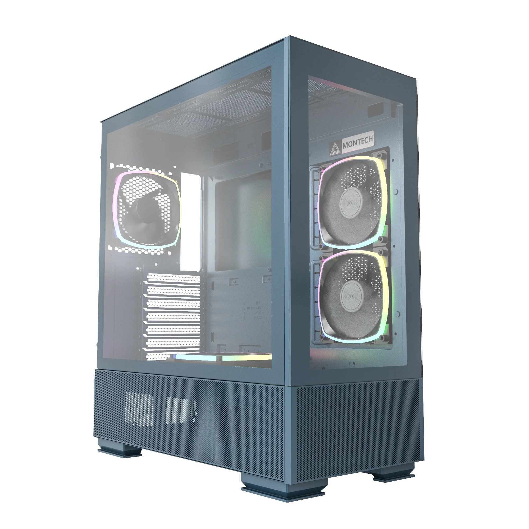 Montech Sky Two Blue – Midi-Tower. E-ATX. 4x ARGB-PWM-Lüfter. ARGB-PWM-Lüftersteuerung
