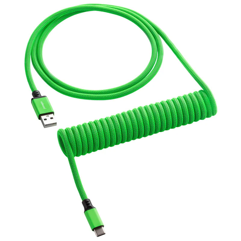 CableMod Classic Spiral-Tastaturkabel USB-C auf USB Typ A. Viper Green – 150 cm