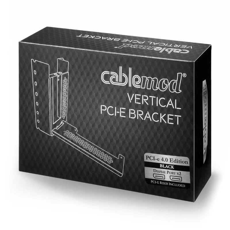 CableMod Vertikale PCI-e-Halterung PCI-e 4.0 Edition. 2x DisplayPort – schwarz