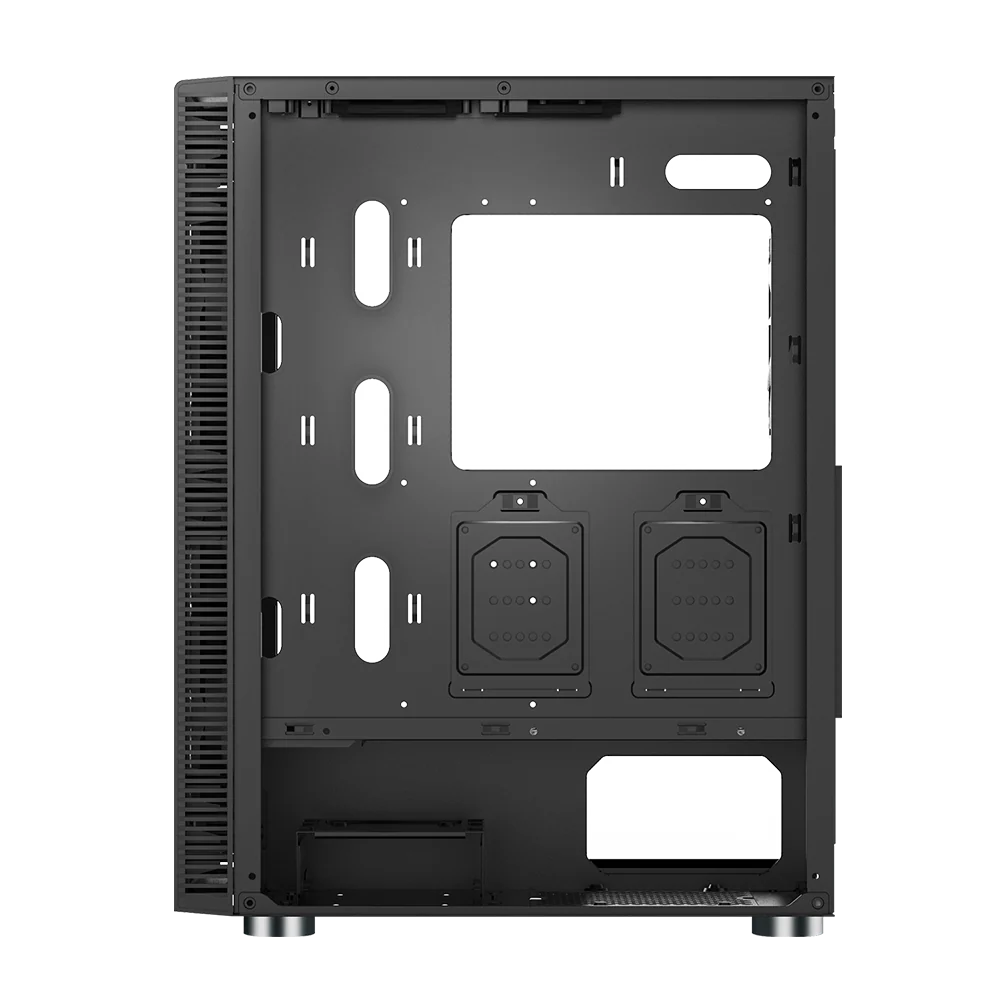 Montech X3 Glass Black – 3x 140 mm statische RGB-Lüfter + 3x 120 mm statische RGB-Lüfter. seitlich schwenkbares gehärtetes Glas